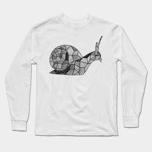 Sketchy Geometric Snail Art Long Sleeve T-Shirt